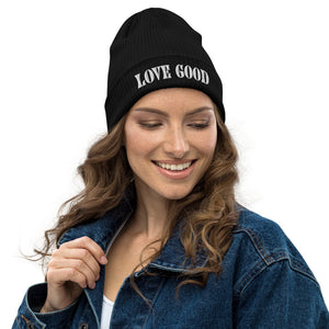 Open image in slideshow, LOVE GOOD - ribbed beanie
